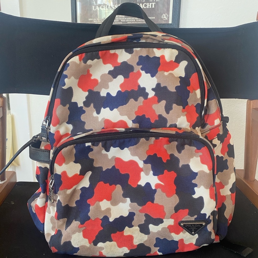 Prada Men's Multicolor Camouflage Backpack
